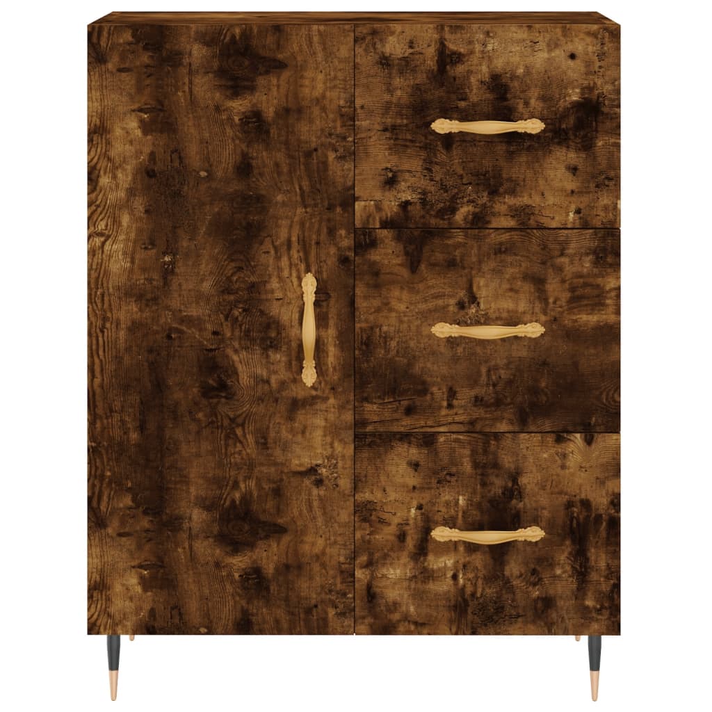 Buffet haut Chêne fumé 69,5x34x180 cm Bois d'ingénierie - XIOS
