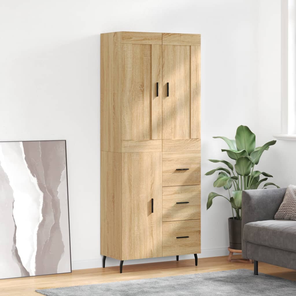 Buffet haut Chêne sonoma 69,5x34x180 cm Bois d'ingénierie - XIOS