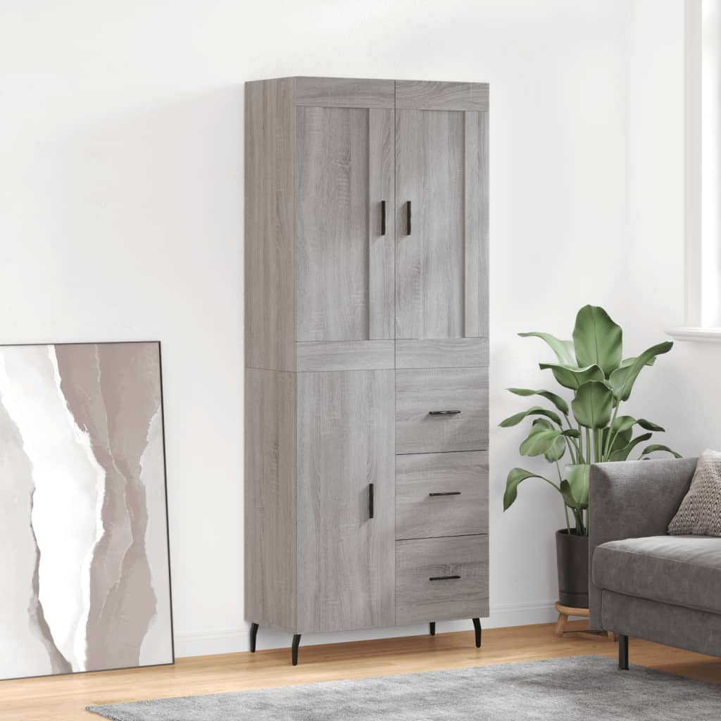 Buffet haut Sonoma gris 69,5x34x180 cm Bois d'ingénierie - XIOS