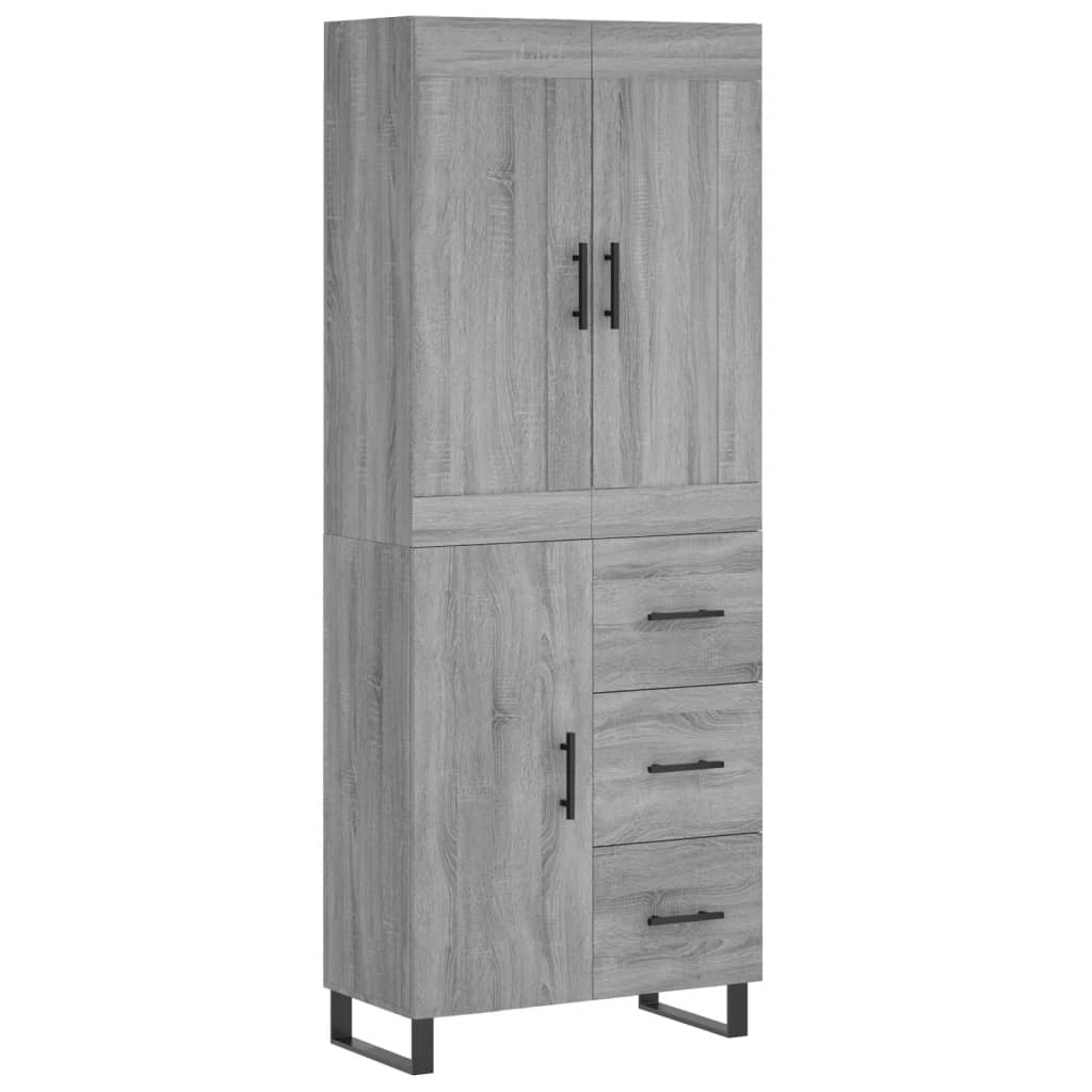 Buffet haut Sonoma gris 69,5x34x180 cm Bois d'ingénierie - XIOS