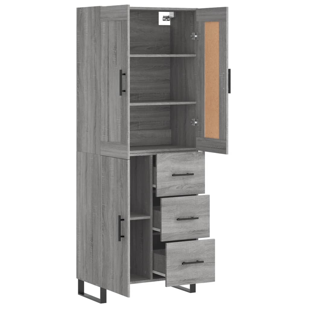Buffet haut Sonoma gris 69,5x34x180 cm Bois d'ingénierie - XIOS