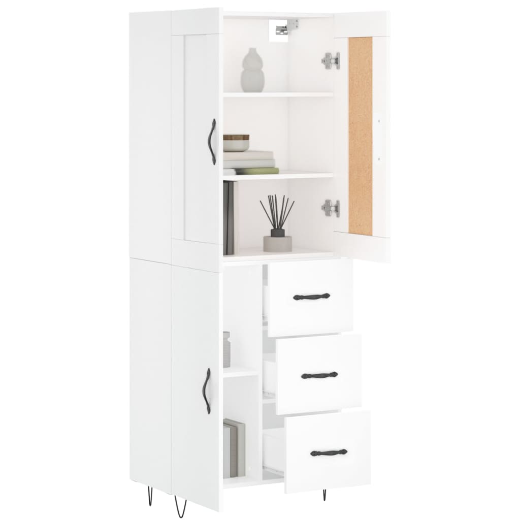 Buffet haut Blanc 69,5x34x180 cm Bois d'ingénierie - XIOS