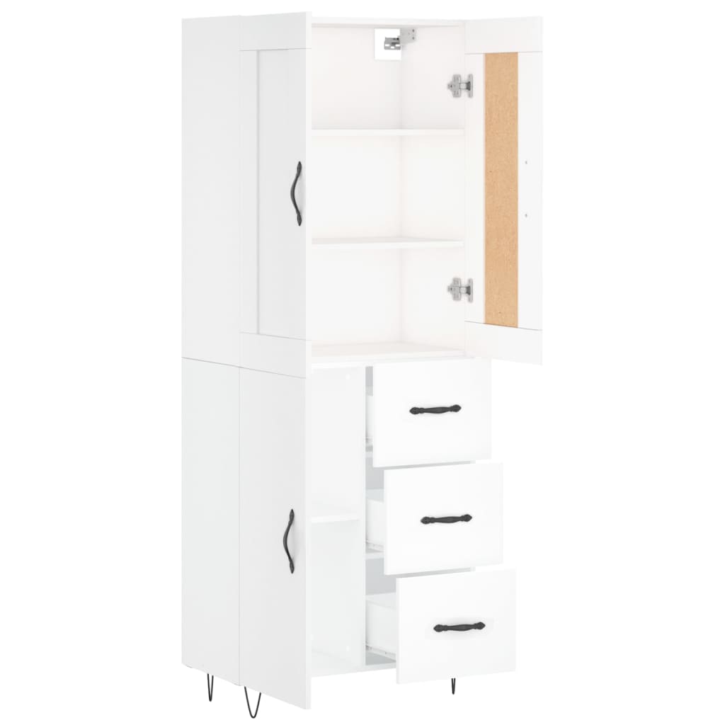 Buffet haut Blanc 69,5x34x180 cm Bois d'ingénierie - XIOS