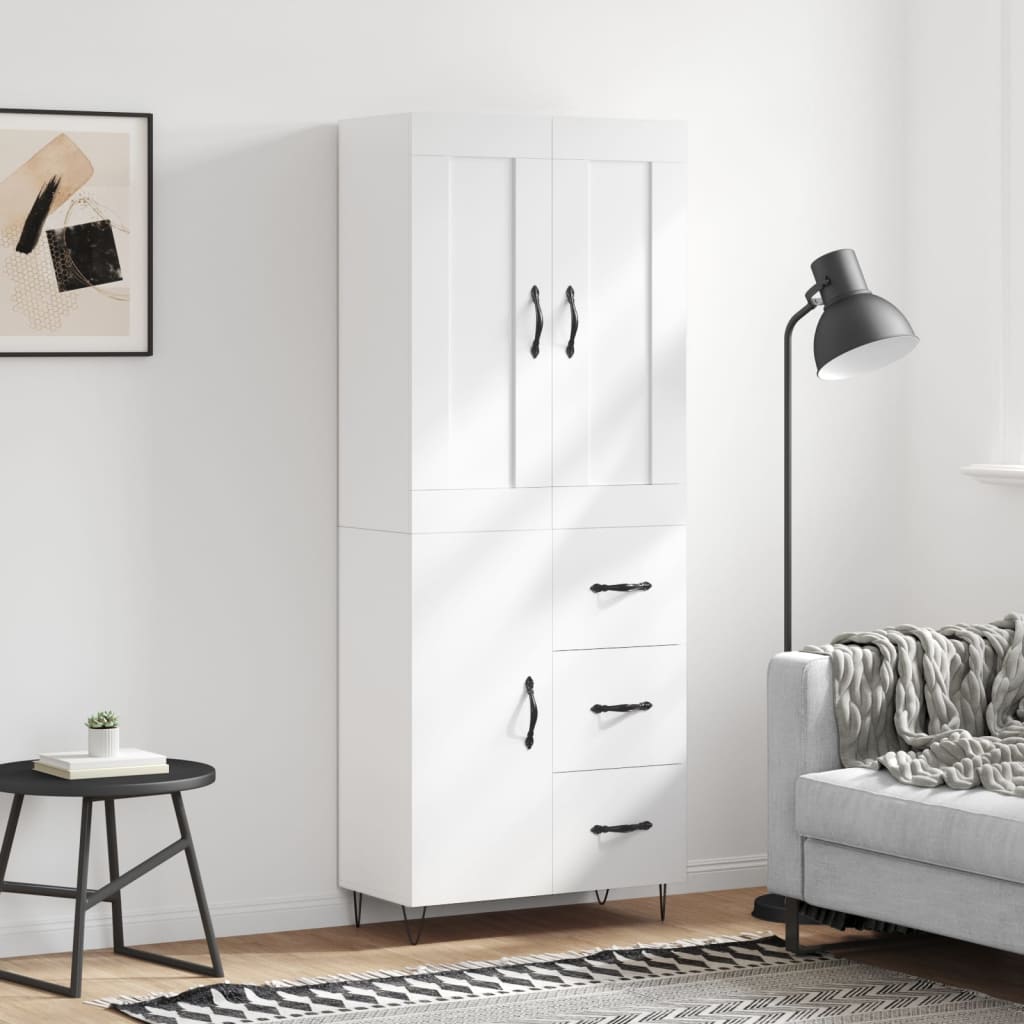 Buffet haut Blanc 69,5x34x180 cm Bois d'ingénierie - XIOS