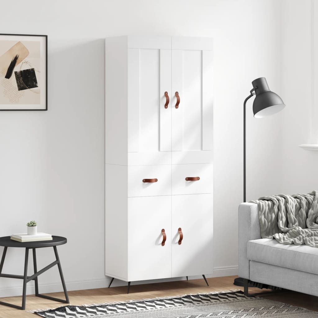 Buffet haut Blanc 69,5x34x180 cm Bois d'ingénierie - XIOS