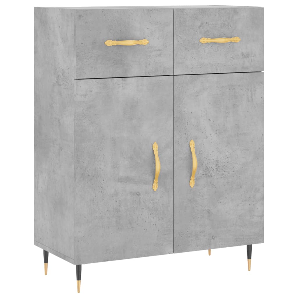 Buffet haut Gris béton 69,5x34x180 cm Bois d'ingénierie - XIOS