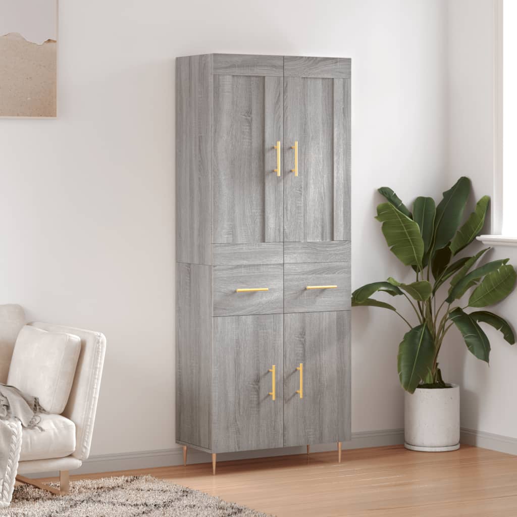 Buffet haut Sonoma gris 69,5x34x180 cm Bois d'ingénierie - XIOS