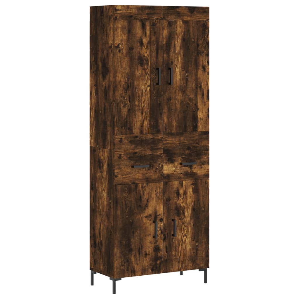 Buffet haut Chêne fumé 69,5x34x180 cm Bois d'ingénierie - XIOS
