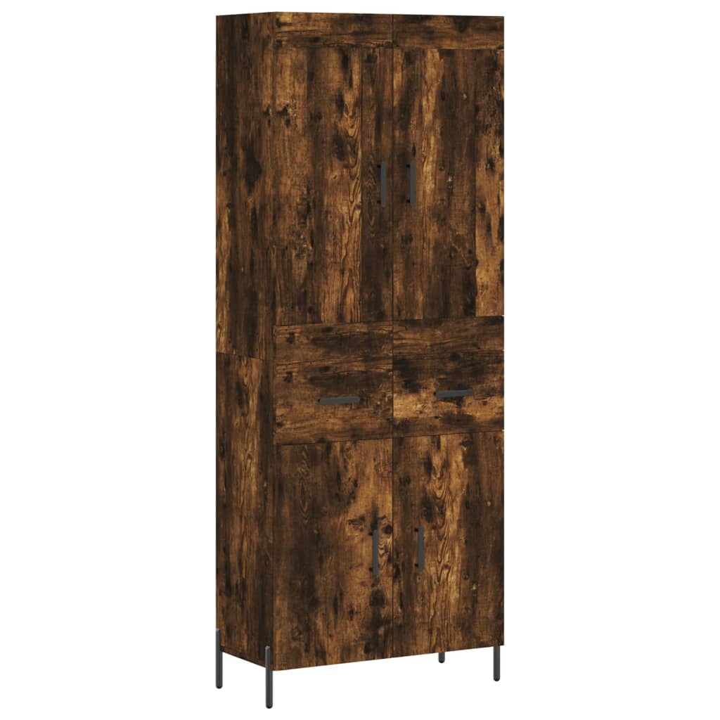 Buffet haut Chêne fumé 69,5x34x180 cm Bois d'ingénierie - XIOS
