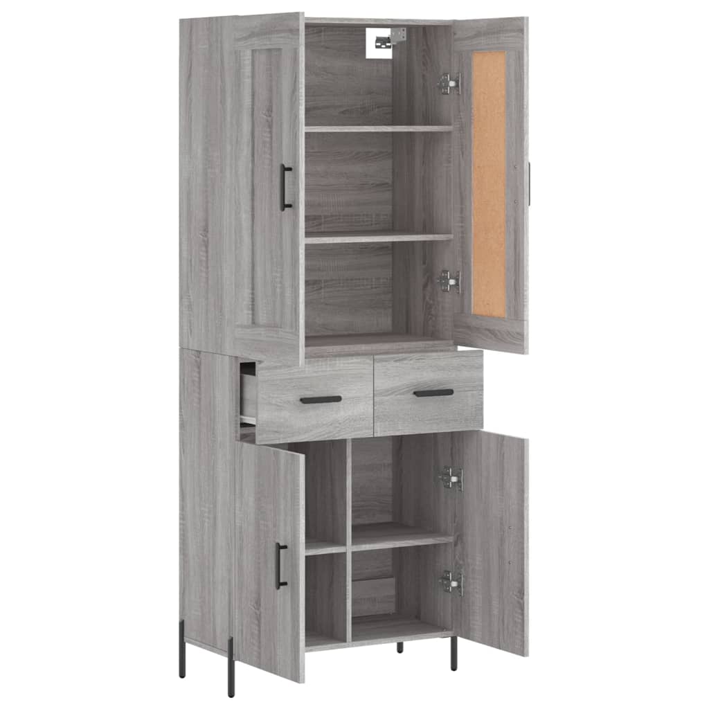 Buffet haut Sonoma gris 69,5x34x180 cm Bois d'ingénierie - XIOS