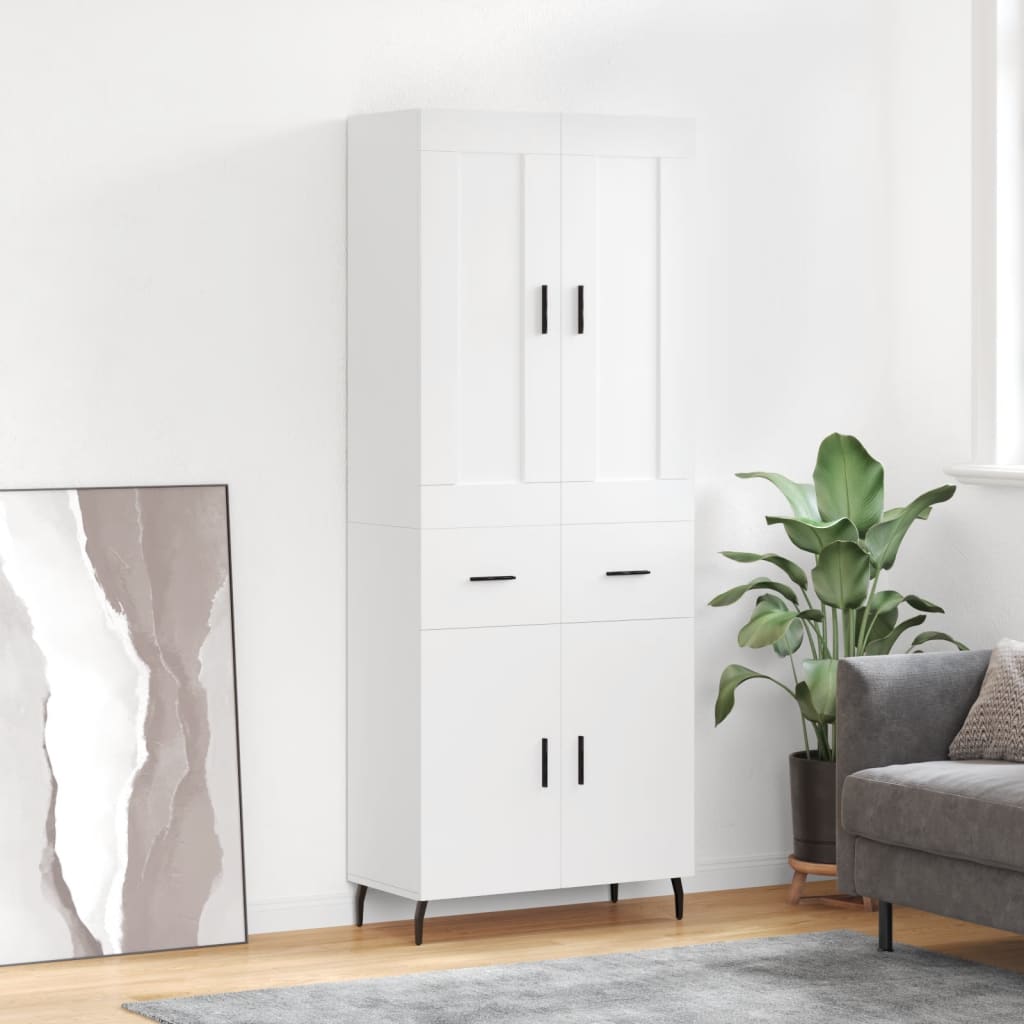 Buffet haut Blanc 69,5x34x180 cm Bois d'ingénierie - XIOS