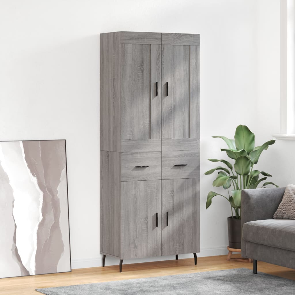 Buffet haut Sonoma gris 69,5x34x180 cm Bois d'ingénierie - XIOS