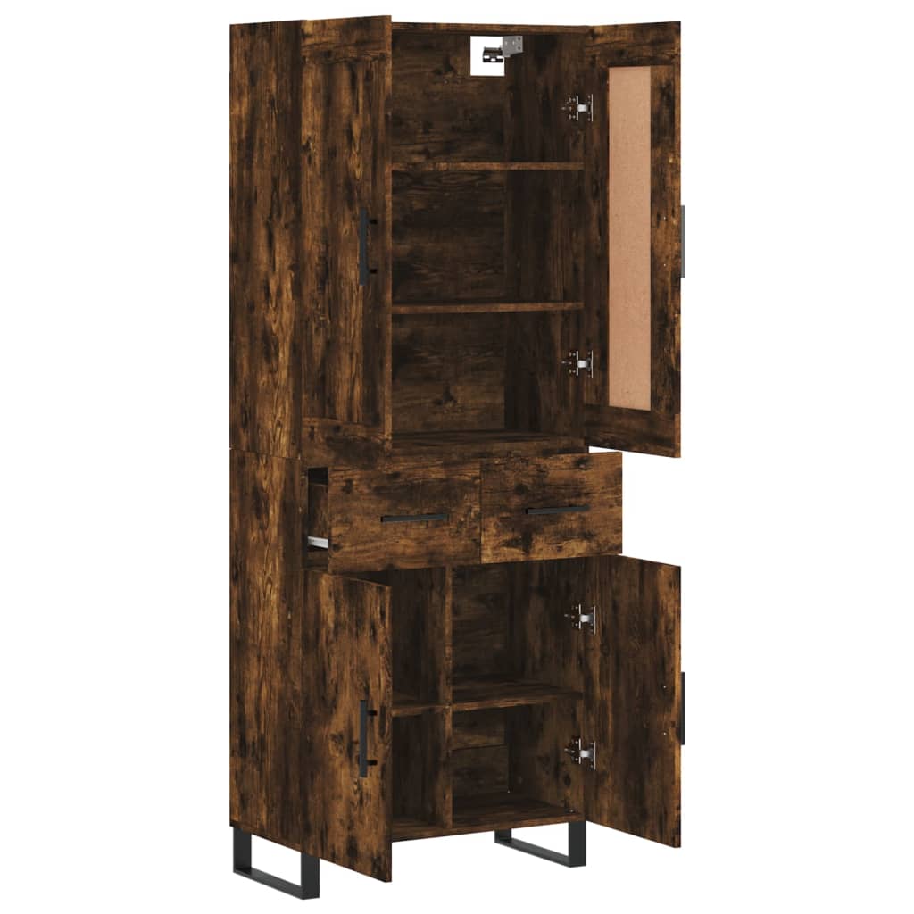 Buffet haut Chêne fumé 69,5x34x180 cm Bois d'ingénierie - XIOS