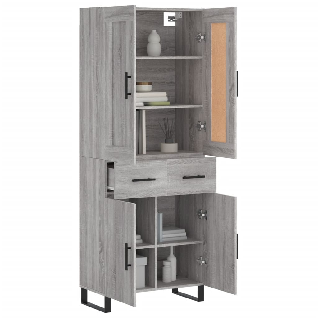 Buffet haut Sonoma gris 69,5x34x180 cm Bois d'ingénierie - XIOS
