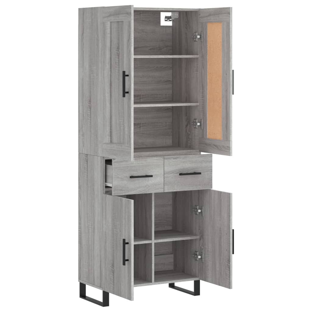 Buffet haut Sonoma gris 69,5x34x180 cm Bois d'ingénierie - XIOS