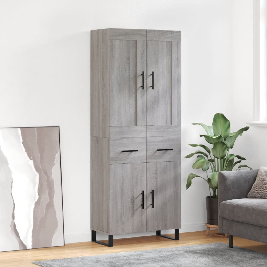 Buffet haut Sonoma gris 69,5x34x180 cm Bois d'ingénierie - XIOS