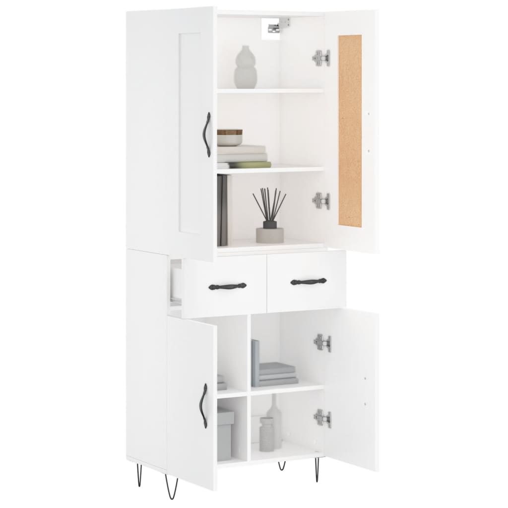 Buffet haut Blanc 69,5x34x180 cm Bois d'ingénierie - XIOS