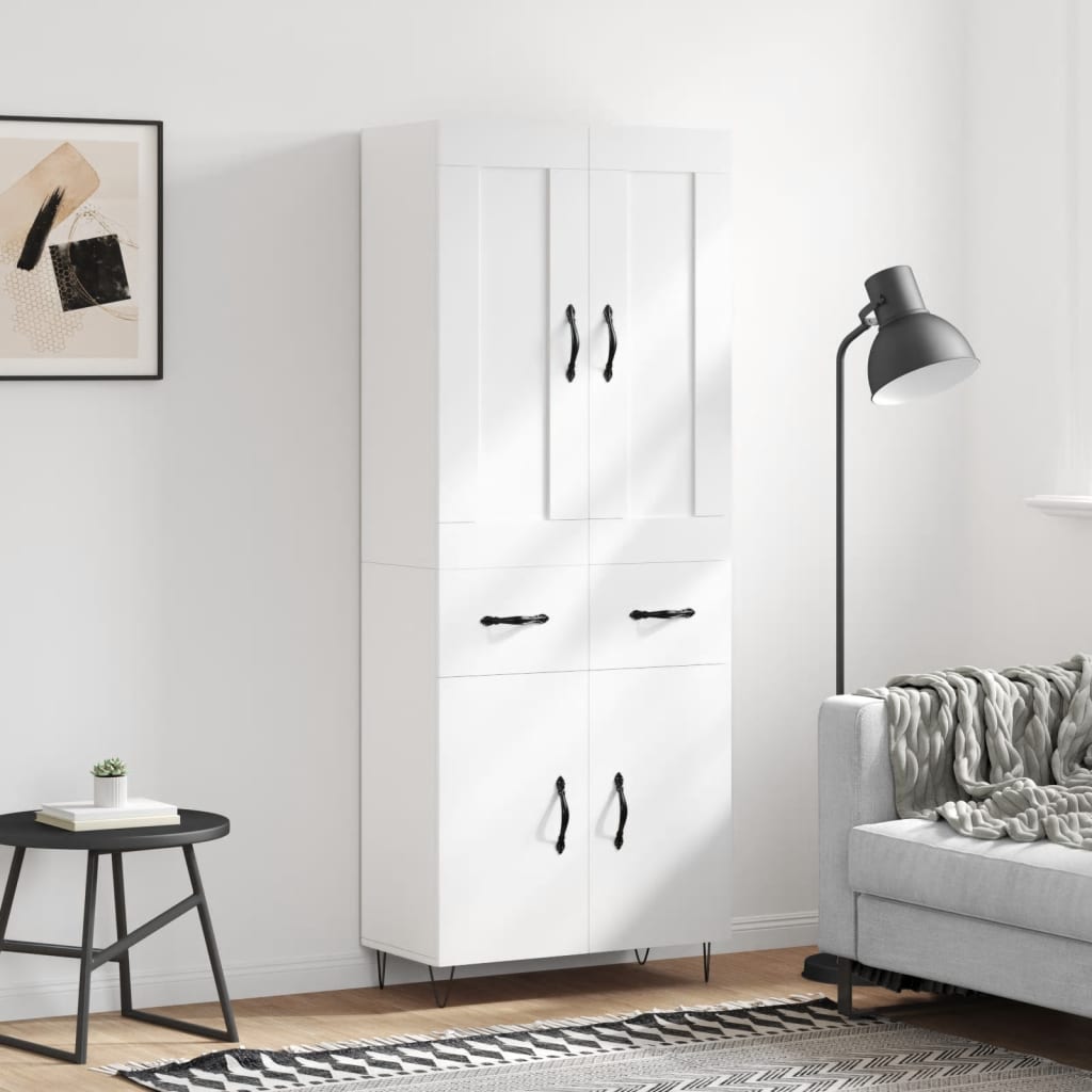 Buffet haut Blanc 69,5x34x180 cm Bois d'ingénierie - XIOS