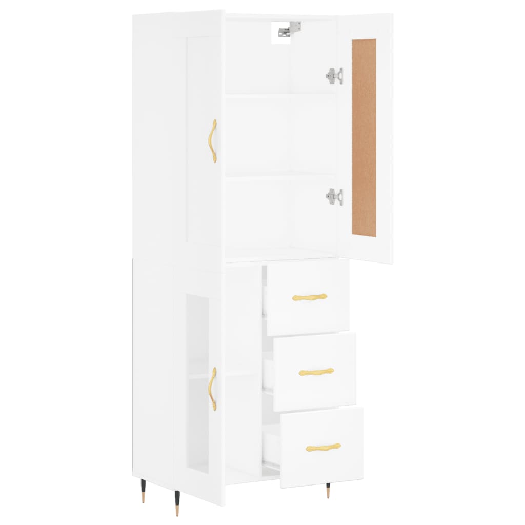 Buffet haut Blanc 69,5x34x180 cm Bois d'ingénierie - XIOS