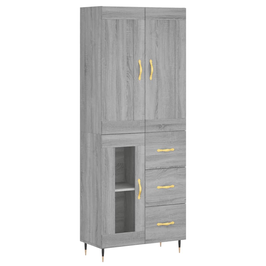 Buffet haut Sonoma gris 69,5x34x180 cm Bois d'ingénierie - XIOS