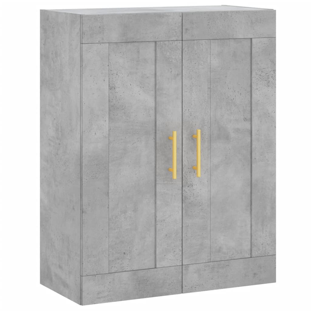 Buffet haut Gris béton 69,5x34x180 cm Bois d'ingénierie - XIOS