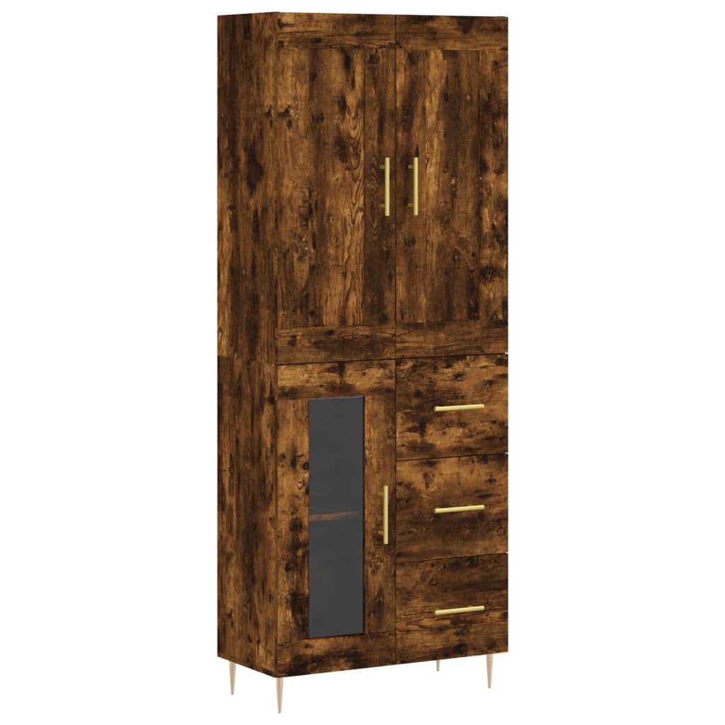 Buffet haut Chêne fumé 69,5x34x180 cm Bois d'ingénierie - XIOS