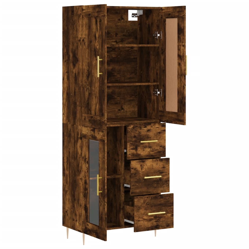 Buffet haut Chêne fumé 69,5x34x180 cm Bois d'ingénierie - XIOS