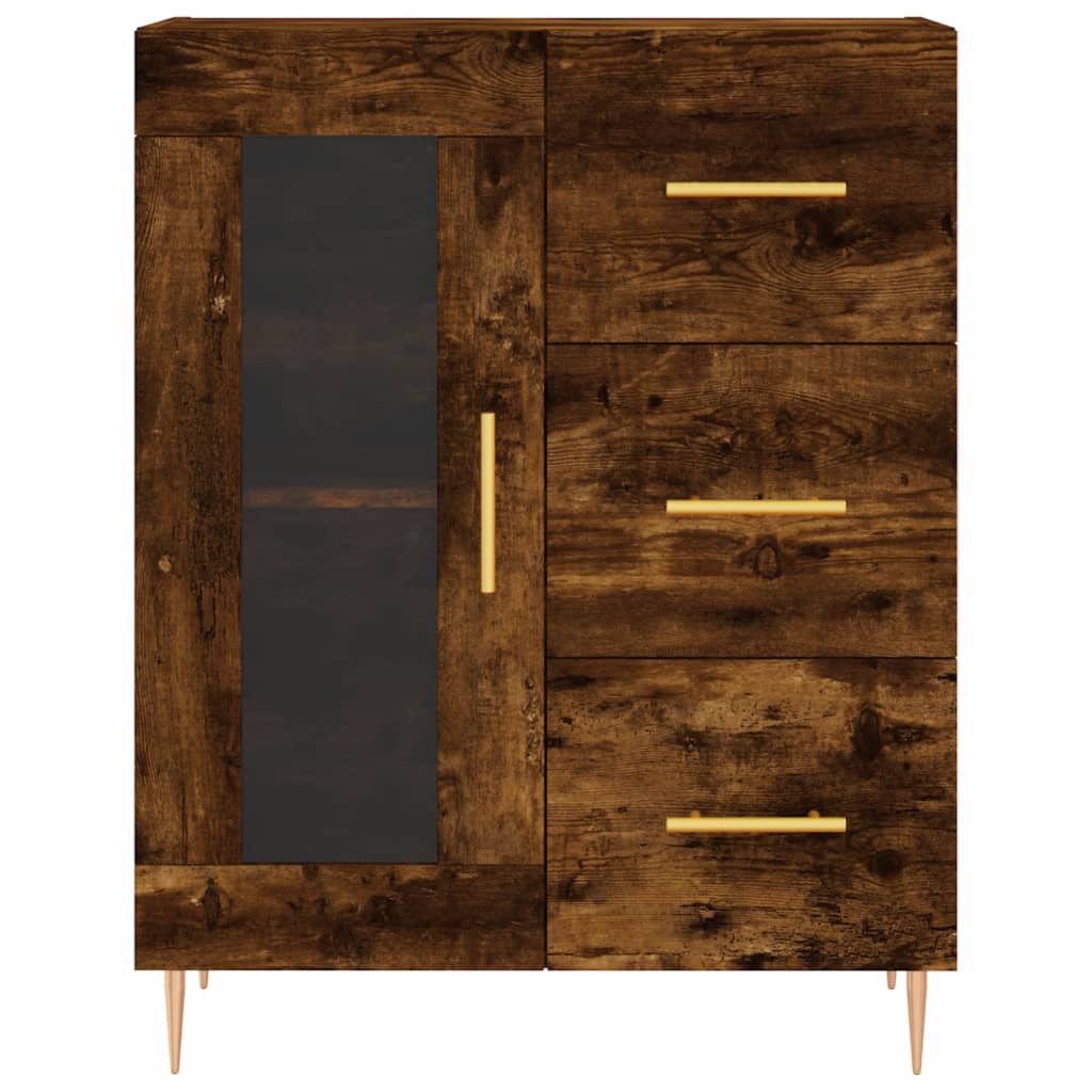 Buffet haut Chêne fumé 69,5x34x180 cm Bois d'ingénierie - XIOS