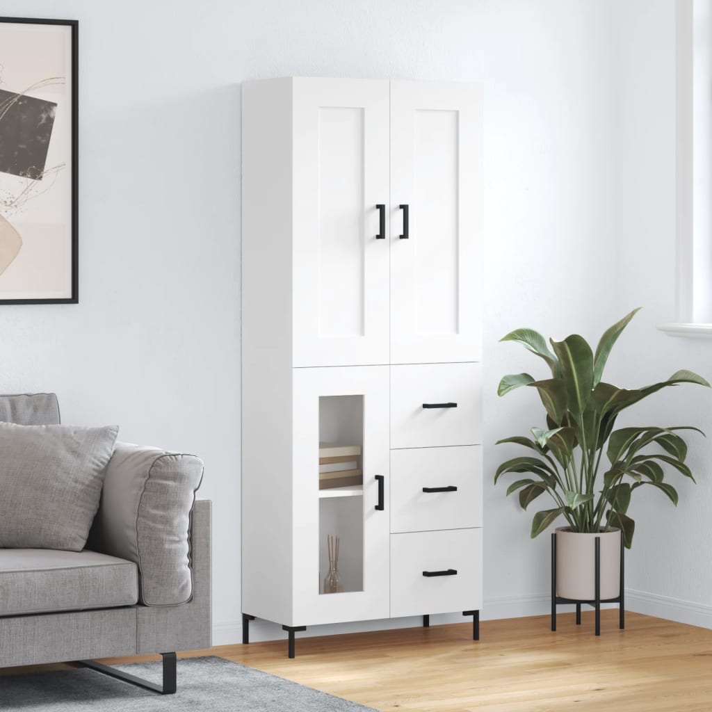Buffet haut Blanc 69,5x34x180 cm Bois d'ingénierie - XIOS