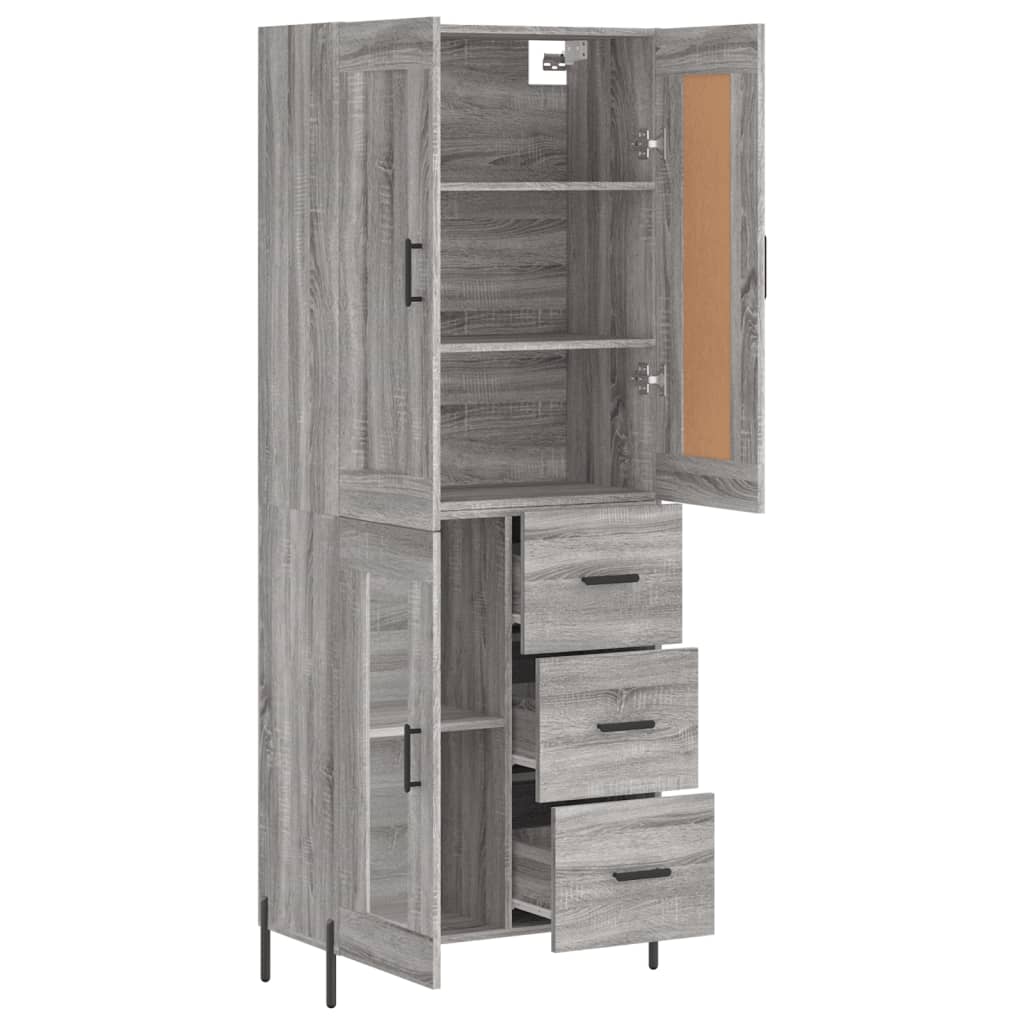 Buffet haut Sonoma gris 69,5x34x180 cm Bois d'ingénierie - XIOS