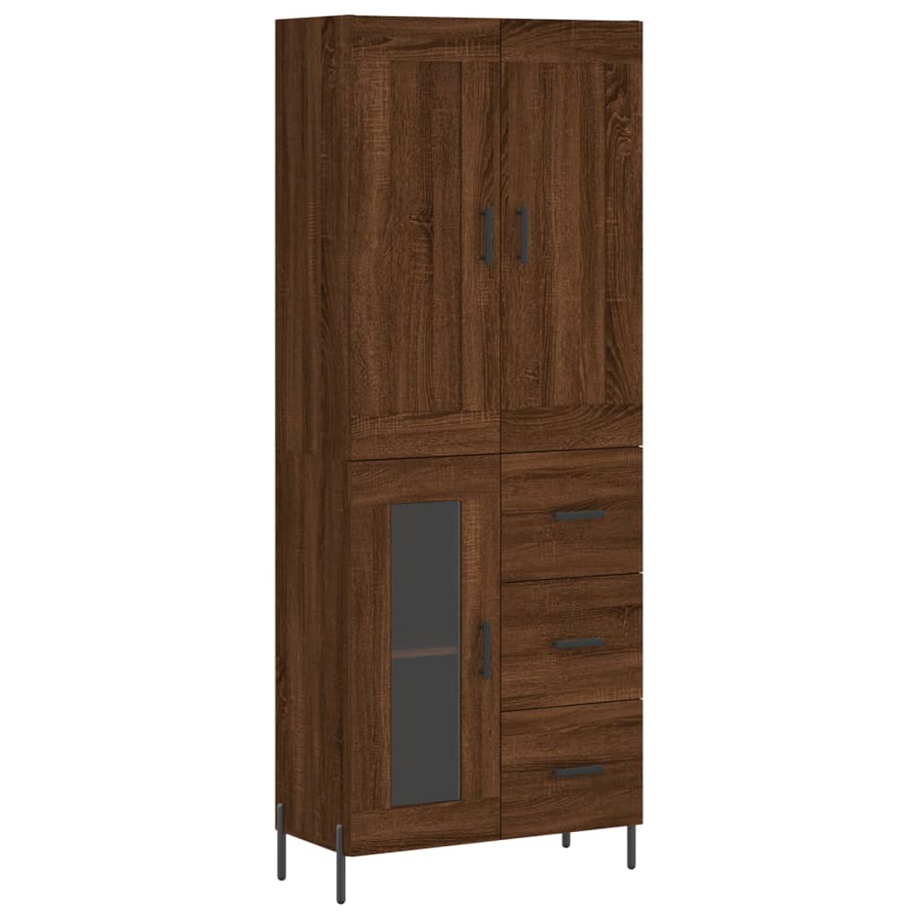 Buffet haut Chêne marron 69,5x34x180 cm Bois d'ingénierie - XIOS