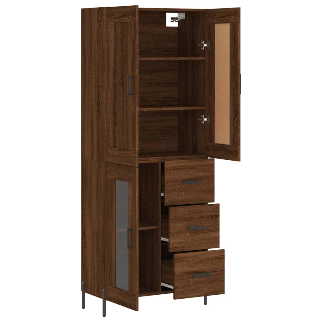 Buffet haut Chêne marron 69,5x34x180 cm Bois d'ingénierie - XIOS