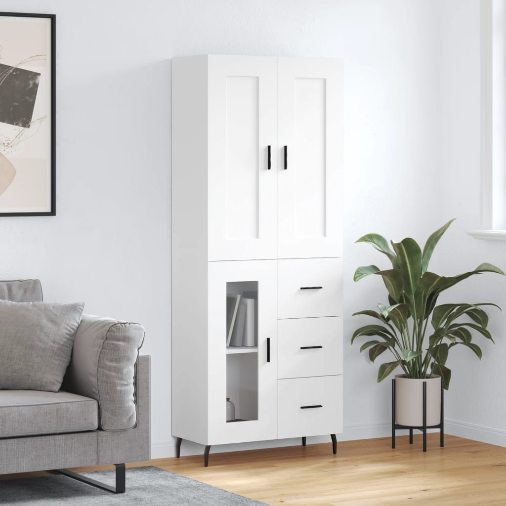 Buffet haut Blanc 69,5x34x180 cm Bois d'ingénierie - XIOS
