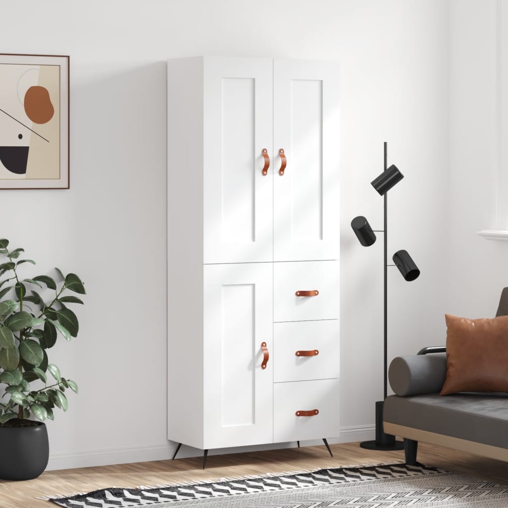 Buffet haut Blanc 69,5x34x180 cm Bois d'ingénierie - XIOS