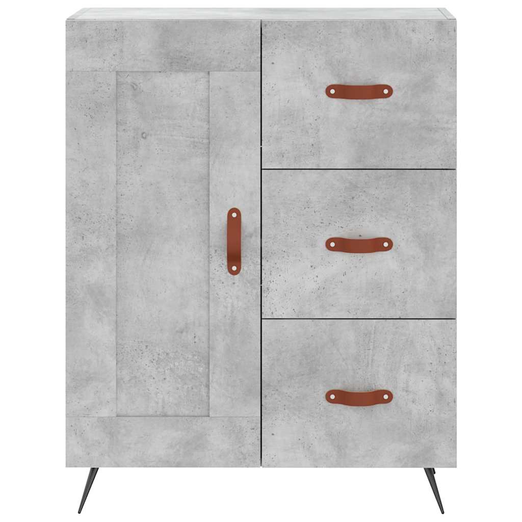 Buffet haut Gris béton 69,5x34x180 cm Bois d'ingénierie - XIOS