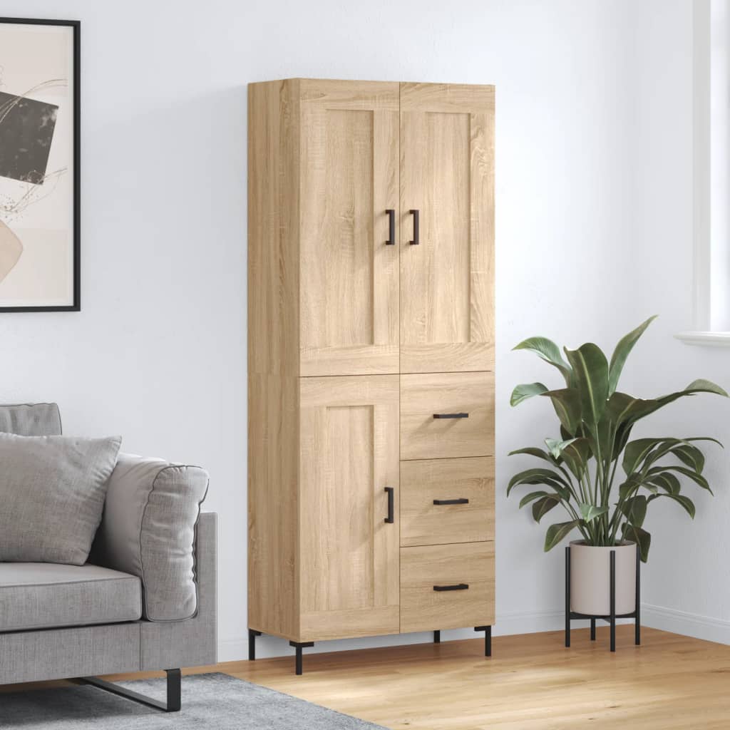 Buffet haut Chêne sonoma 69,5x34x180 cm Bois d'ingénierie - XIOS