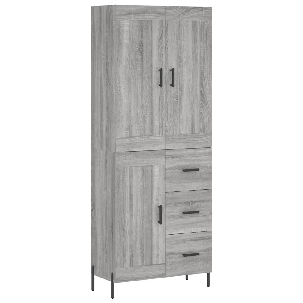 Buffet haut Sonoma gris 69,5x34x180 cm Bois d'ingénierie Buffets & bahuts vidaXL   