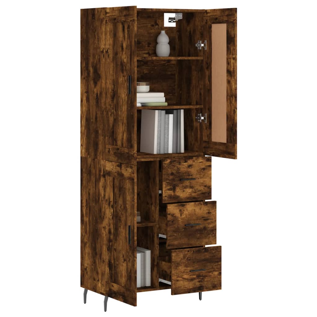 Buffet haut Chêne fumé 69,5x34x180 cm Bois d'ingénierie - XIOS