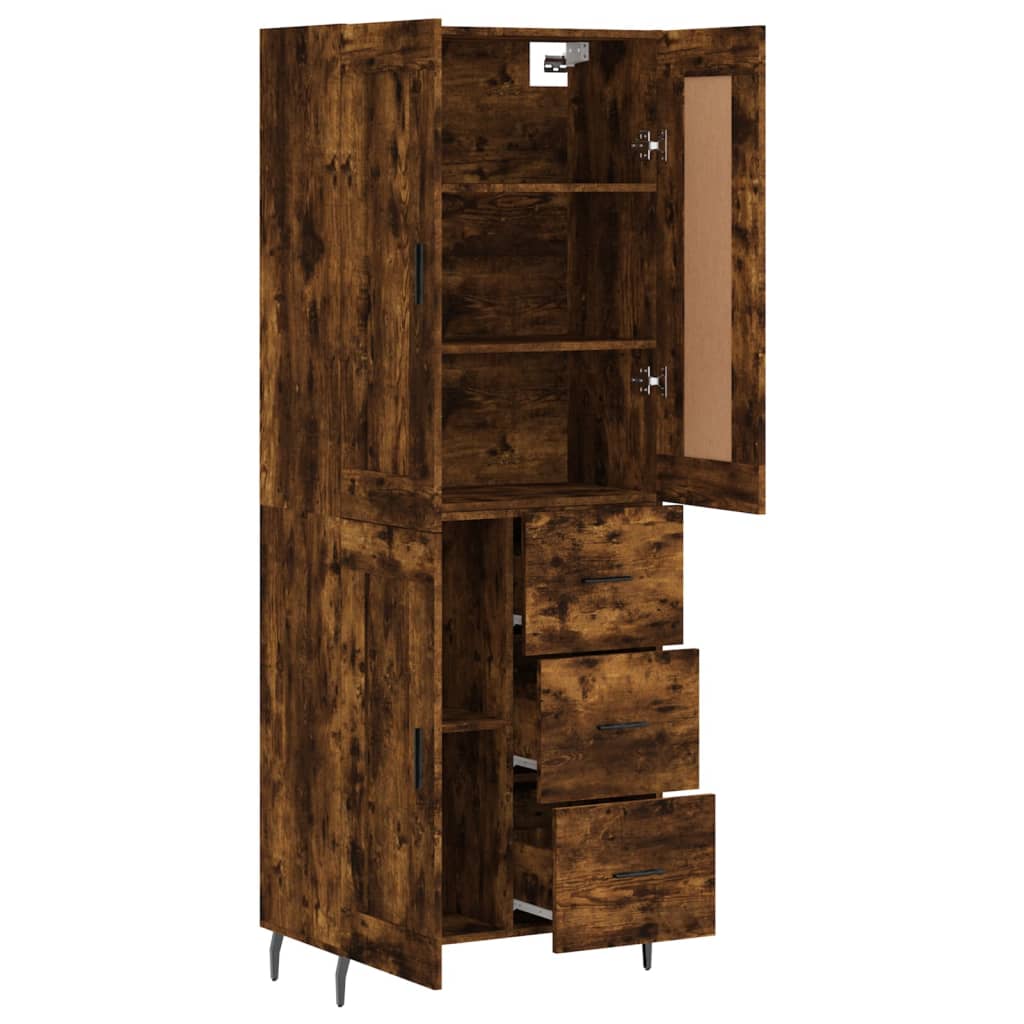 Buffet haut Chêne fumé 69,5x34x180 cm Bois d'ingénierie - XIOS