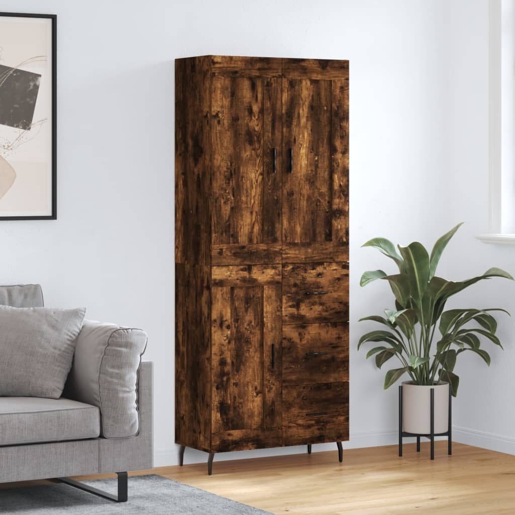 Buffet haut Chêne fumé 69,5x34x180 cm Bois d'ingénierie - XIOS