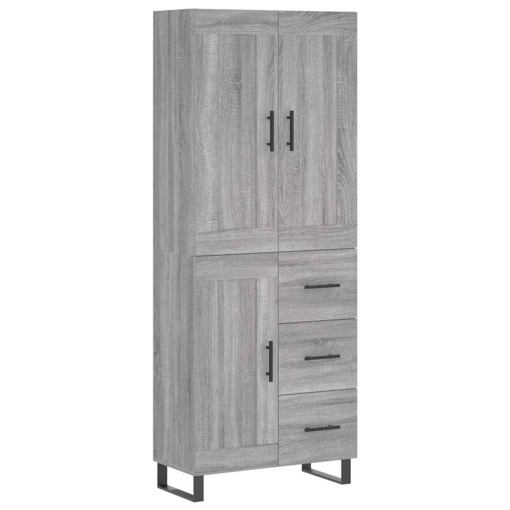 Buffet haut Sonoma gris 69,5x34x180 cm Bois d'ingénierie - XIOS