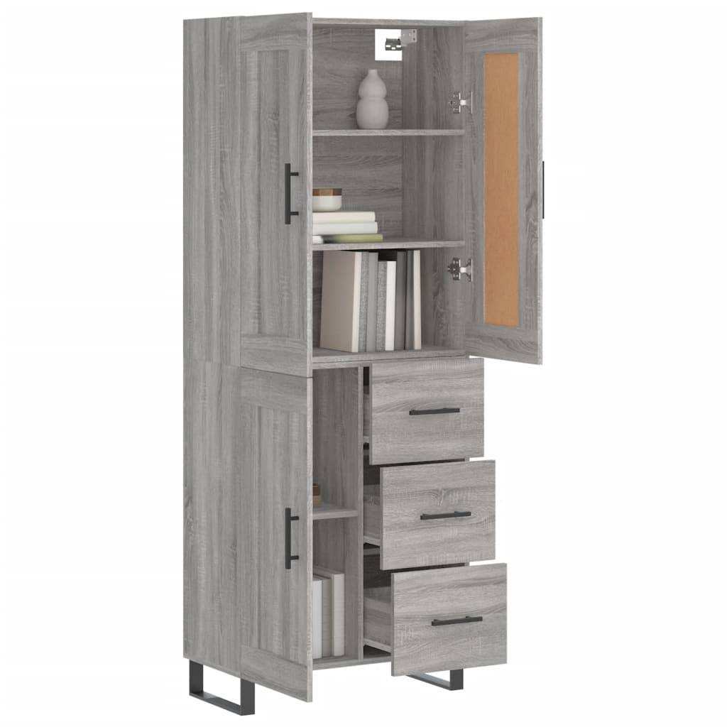 Buffet haut Sonoma gris 69,5x34x180 cm Bois d'ingénierie - XIOS