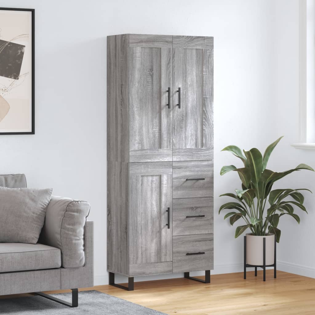 Buffet haut Sonoma gris 69,5x34x180 cm Bois d'ingénierie - XIOS