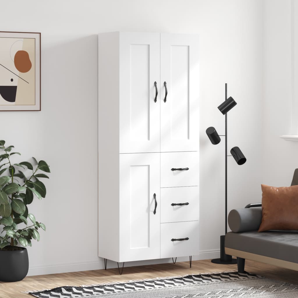 Buffet haut Blanc 69,5x34x180 cm Bois d'ingénierie - XIOS