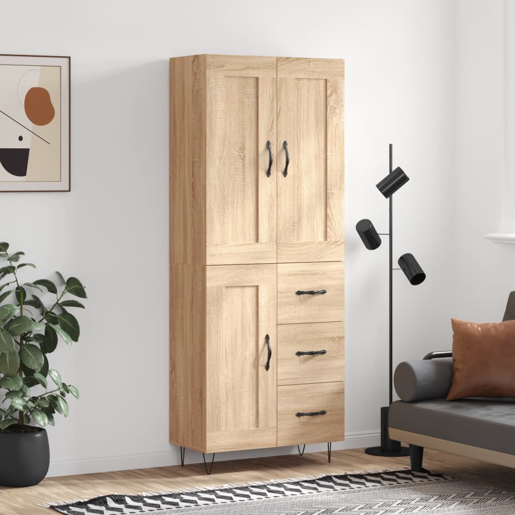 Buffet haut Chêne sonoma 69,5x34x180 cm Bois d'ingénierie - XIOS