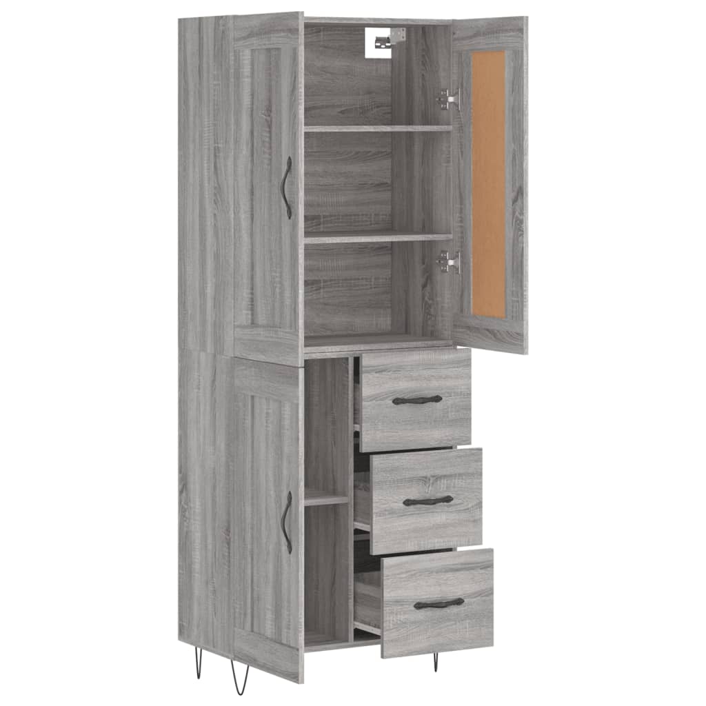 Buffet haut Sonoma gris 69,5x34x180 cm Bois d'ingénierie - XIOS