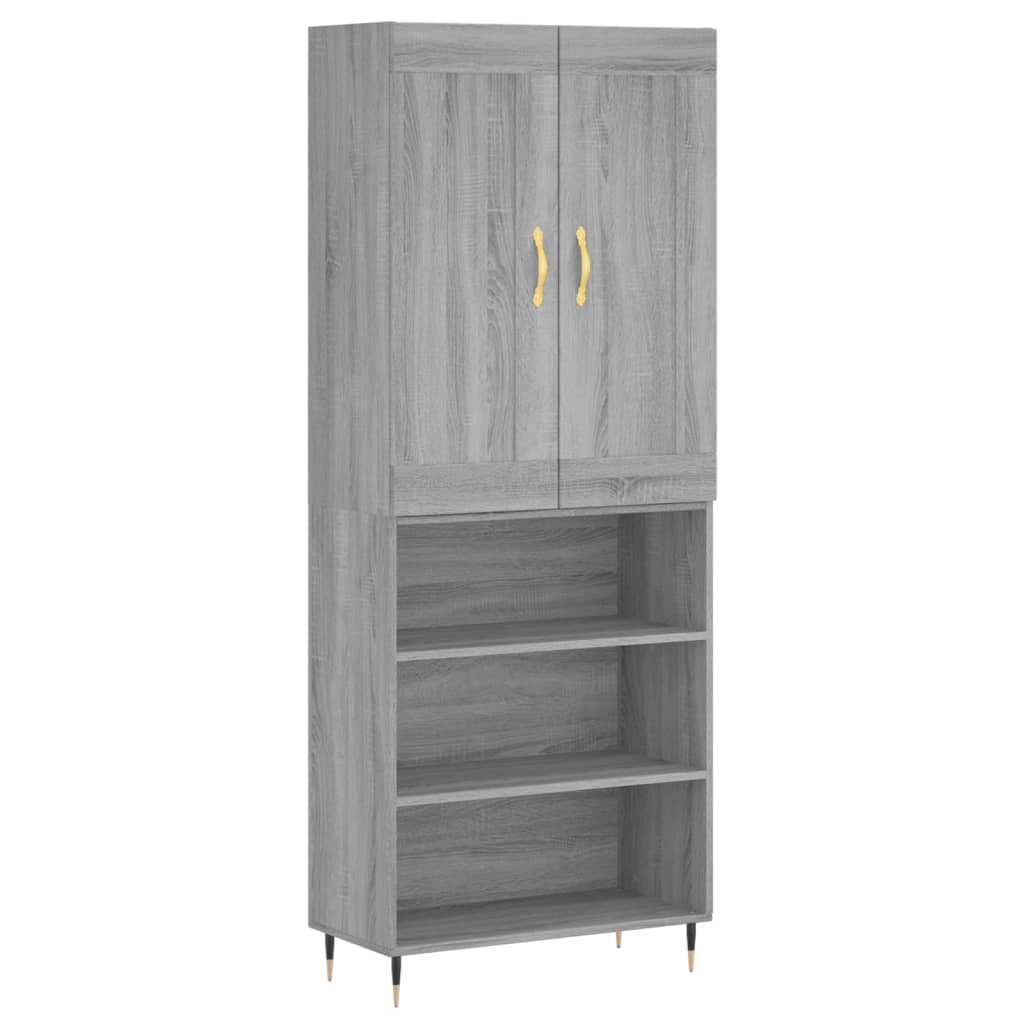 Buffet haut Sonoma gris 69,5x34x180 cm Bois d'ingénierie - XIOS