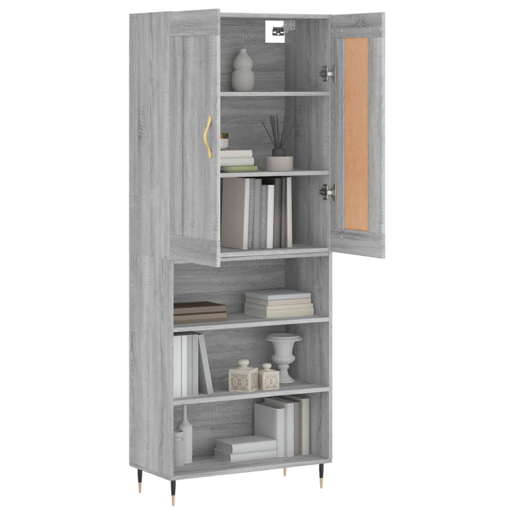 Buffet haut Sonoma gris 69,5x34x180 cm Bois d'ingénierie - XIOS