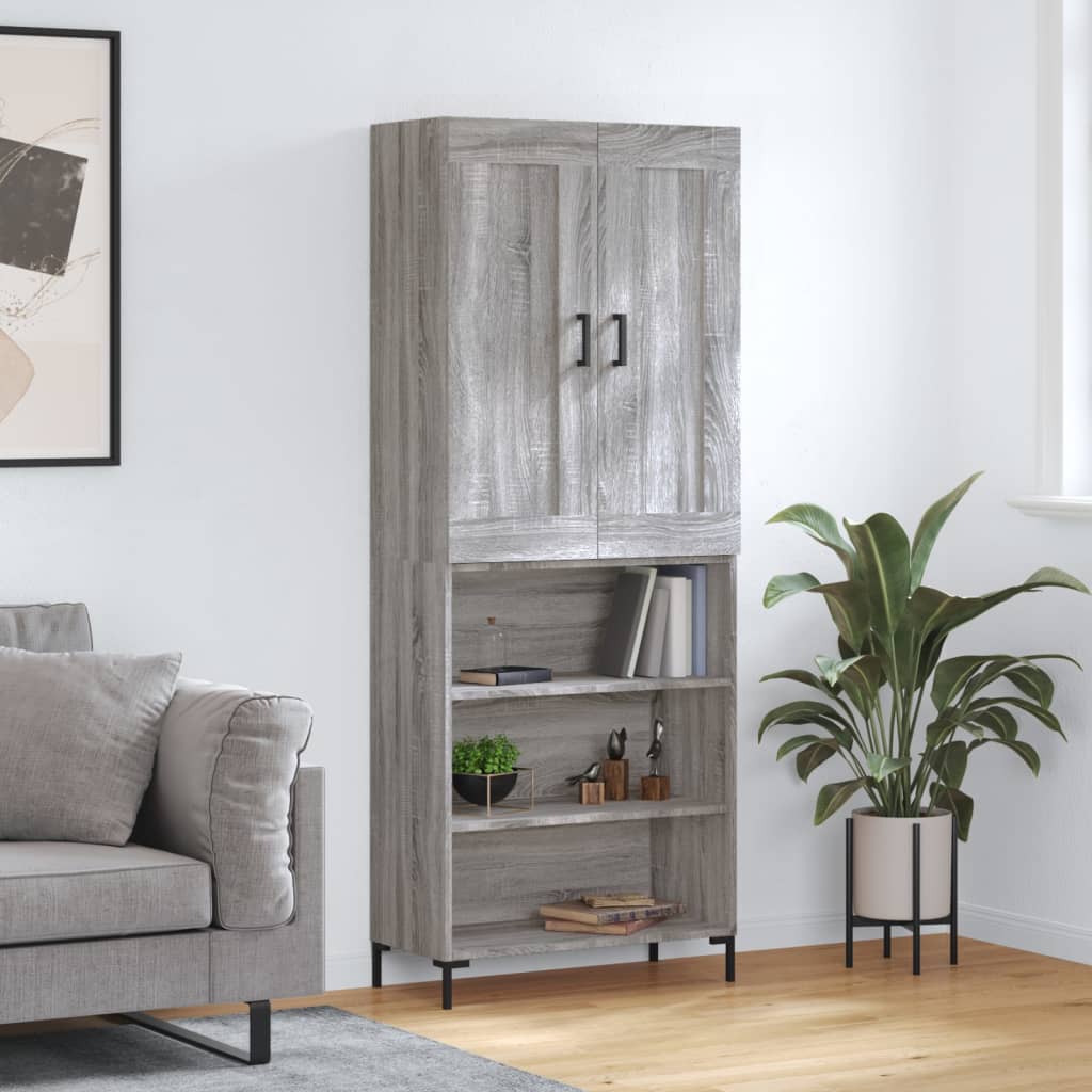 Buffet haut Sonoma gris 69,5x34x180 cm Bois d'ingénierie - XIOS