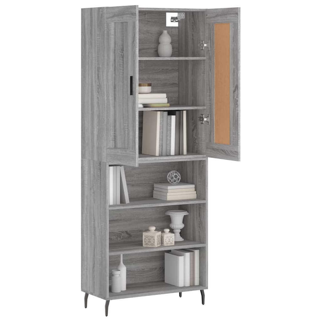 Buffet haut Sonoma gris 69,5x34x180 cm Bois d'ingénierie - XIOS